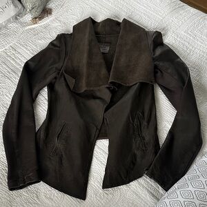 All Saints Dark Brown Leather Jacket